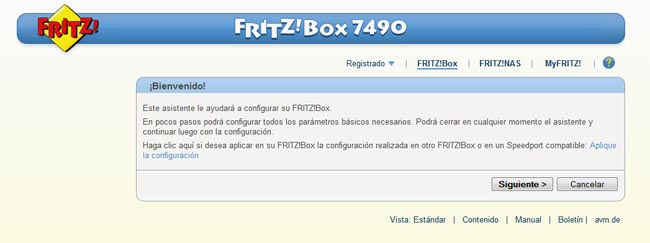 Fritz!Box 7490 Asistente