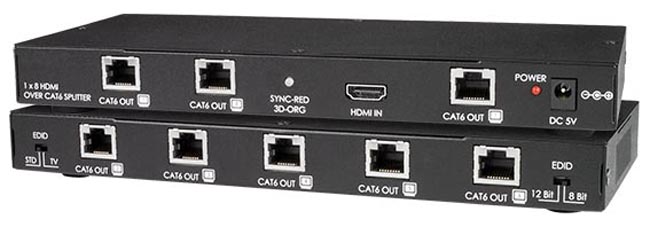 Splitter y extensor HDMI de 8 puertos