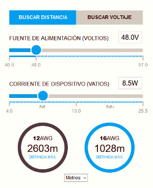 Calculadora de distancias PoE