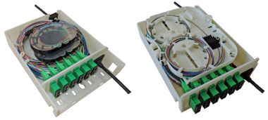 Cajas para distribución de fibras ópticas