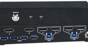Switch KVM DisplayPort con hub USB 3.2 para dos monitores 4K