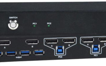 Switch KVM DisplayPort con hub USB 3.2 para dos monitores 4K