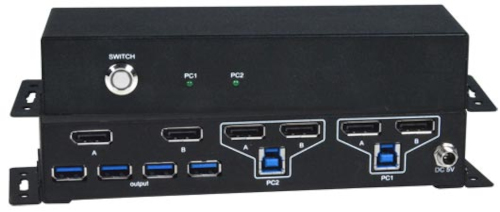 Switch KVM DisplayPort con hub USB 3.2 para dos monitores 4K