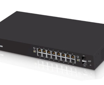 Switch de 16 puertos Gigabit y 2 SFP con PoE 802.3 af/at 24 V pasivo