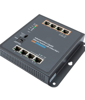 Switches Gigabit Ethernet y convertidor de medio con puertos PoE