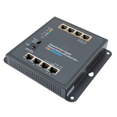 Switches Gigabit Ethernet y convertidor de medio con puertos PoE