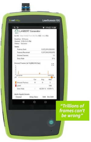 LANBERT Aplicación para pruebas de cableado de red Multi-Gig/10Gbps 