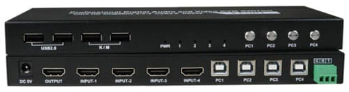 Switches KVM UNIMUX-HD4K18GB-4LC de 2 y 4 puertos