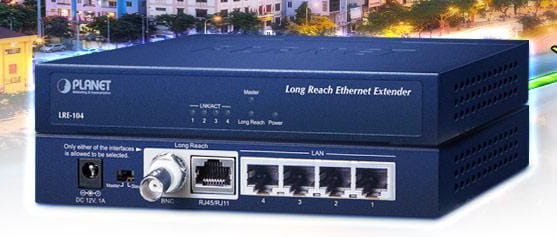 Extensor Ethernet LRE-104 sobre cable UTP/coaxial