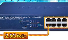 MGS-910XP Switch multigigabit de 2,5 Gbps para sistemas de vigilancia IP PoE