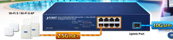MGS-910XP Switch multigigabit de 2,5 Gbps para sistemas de vigilancia IP PoE