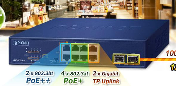 GSD-1022UP Switch PoE Gigabit no gestionado para sistemas de vigilancia