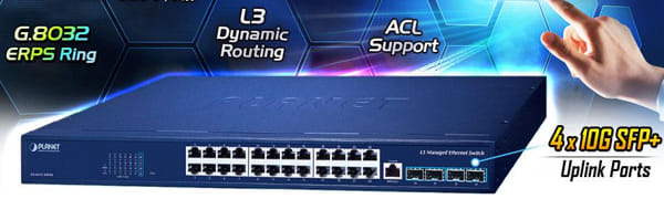 Switch Ethernet Gigabit gestionado L3 GS-6311-24T4X