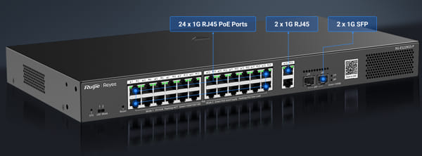 RG-ES228GS-P Switch gestionado de veintiocho puertos para pymes